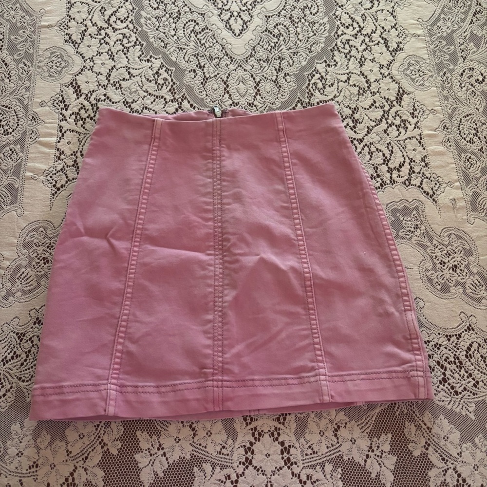 faded pink denim mini skirt size 0